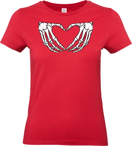  skeletal hands form a heart - skeleton, hands, heart, love, mortality, minimalist, contrast, symbol, anatomy - Standard T-Shirt (Frauen)