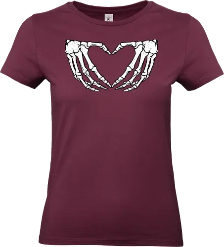  skeletal hands form a heart - skeleton, hands, heart, love, mortality, minimalist, contrast, symbol, anatomy - Standard T-Shirt (Frauen)