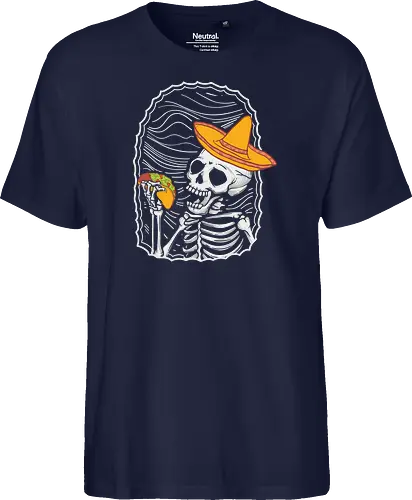 Skeleton eating taco