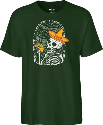 Skeleton eating taco