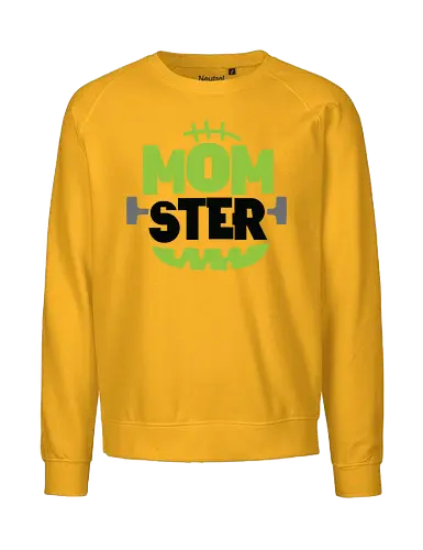 Momster costume - momster, frankenstein, theme, bolts, stitches, green, costume, mom, mommy, graphic, spooky, fun, monster - Fairtrade Sweatshirt