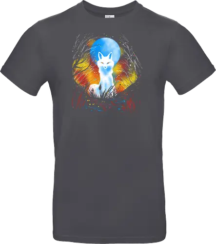 Magical kitsune - winter, fox, animal, nature, artic fox, illustration - Standard T-Shirt
