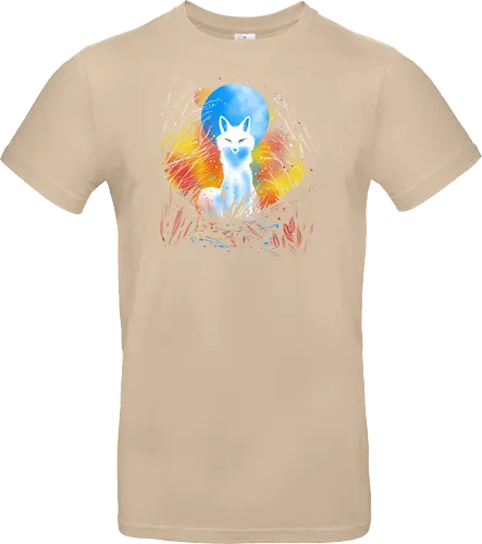 Magical kitsune - winter, fox, animal, nature, artic fox, illustration - Standard T-Shirt