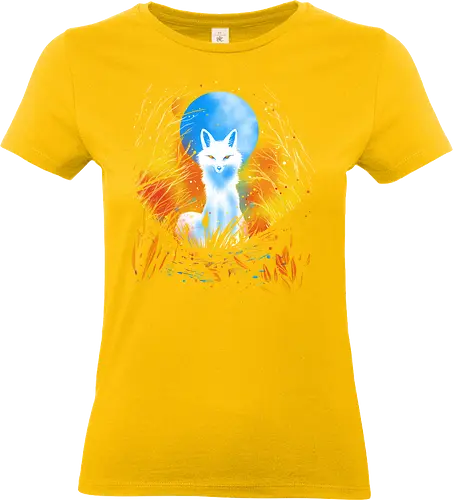 Magical kitsune - winter, fox, animal, nature, artic fox, illustration - Standard T-Shirt (Frauen)