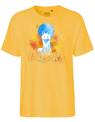Magical kitsune - winter, fox, animal, nature, artic fox, illustration - Fairtrade T-Shirt