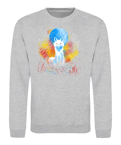 Magical kitsune - winter, fox, animal, nature, artic fox, illustration - Sweatshirt