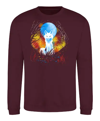 Magical kitsune - winter, fox, animal, nature, artic fox, illustration - Sweatshirt