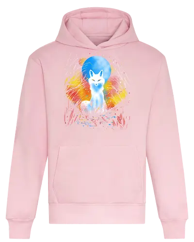 Magical kitsune - winter, fox, animal, nature, artic fox, illustration - Heavyweight Hoodie