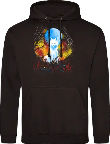 Magical kitsune - winter, fox, animal, nature, artic fox, illustration - Standard Hoodie