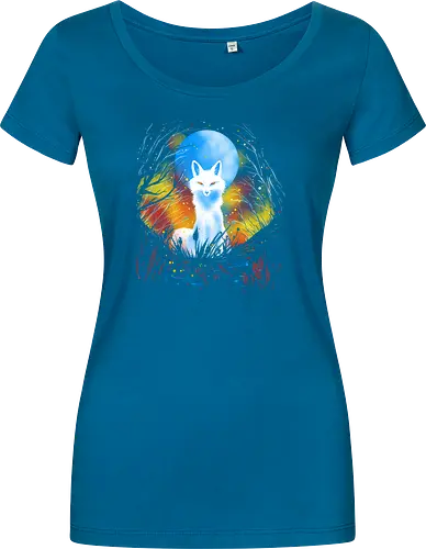 Magical kitsune - winter, fox, animal, nature, artic fox, illustration - Damen T-Shirt