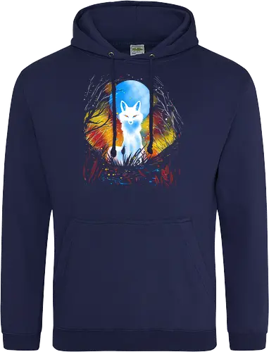 Magical kitsune - winter, fox, animal, nature, artic fox, illustration - Standard Hoodie