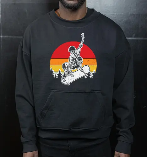 skateboarder at sunset