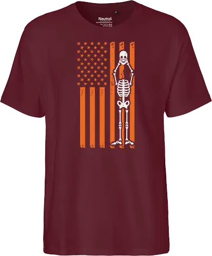 Skeleton and American flag