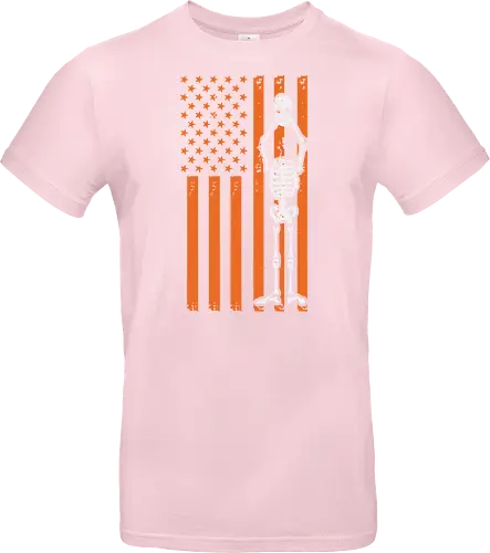 Skeleton and American flag