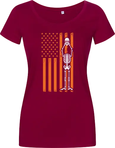 Skeleton and American flag