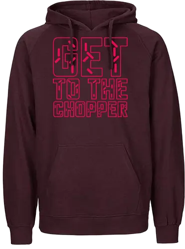 Get to the chopper - get to the chopper, da chopper, predator, arnie, arnold, arnold schwarzenegger, 1980s, 1987, 80s movie quotes - Fairtrade Hoodie