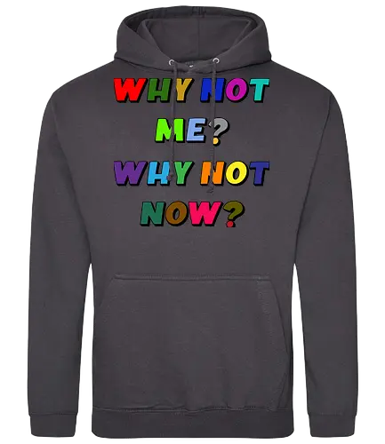 Why Not Me? Why Not Now? - funny, gaming, anime, nerd, television, joke, meme, vintage, funny quote, memes, funnytee, funny pop, humor, parody, geek - Standard Hoodie