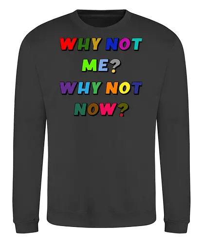 Why Not Me? Why Not Now? - funny, gaming, anime, nerd, television, joke, meme, vintage, funny quote, memes, funnytee, funny pop, humor, parody, geek - Sweatshirt