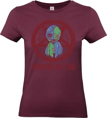 Thinking of You - voodoo, doll, pentagram, stitched, colorful, eerie, text, cryptic, pattern - Standard T-Shirt (Frauen)