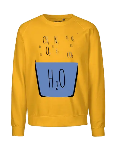 Technically, it's Always Full - water, h2o, science, chemistry, science humor, chemistry humor, glass of water, half full, half empty, science geeks, science teachers, chemistry teachers, humor, jokes, psychology, psychology teacher, professors, glass, water, air, humor, perception, h2o, science, full, chemistry, joke - Fairtrade Sweatshirt