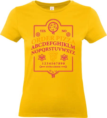 Order Pizza - pizza, ouija board, design, typography, humor, maroon, graphic, novelty, planchette - Standard T-Shirt (Frauen)