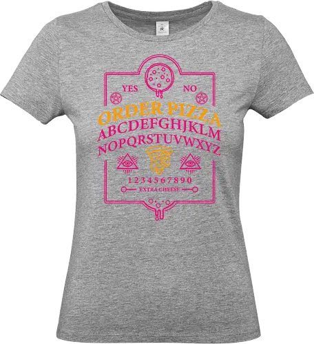 Order Pizza - pizza, ouija board, design, typography, humor, maroon, graphic, novelty, planchette - Standard T-Shirt (Frauen)