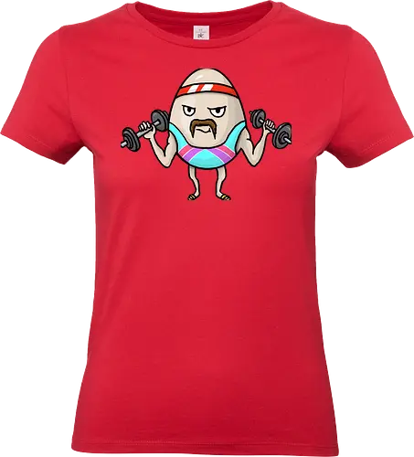 Eggsercise - lustig, ei, Sport, Bodybuilding, Fittnes, Hanteln, retro - Standard T-Shirt (Frauen)