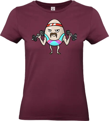 Eggsercise - lustig, ei, Sport, Bodybuilding, Fittnes, Hanteln, retro - Standard T-Shirt (Frauen)