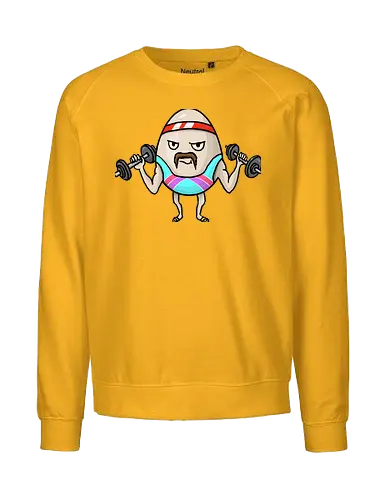 Eggsercise - lustig, ei, Sport, Bodybuilding, Fittnes, Hanteln, retro - Fairtrade Sweatshirt