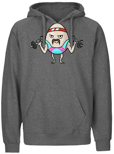 Eggsercise - lustig, ei, Sport, Bodybuilding, Fittnes, Hanteln, retro - Fairtrade Hoodie