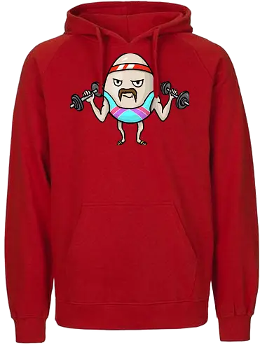Eggsercise - lustig, ei, Sport, Bodybuilding, Fittnes, Hanteln, retro - Fairtrade Hoodie