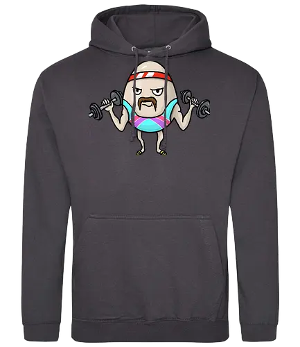 Eggsercise - lustig, ei, Sport, Bodybuilding, Fittnes, Hanteln, retro - Standard Hoodie