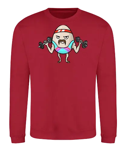 Eggsercise - lustig, ei, Sport, Bodybuilding, Fittnes, Hanteln, retro - Sweatshirt
