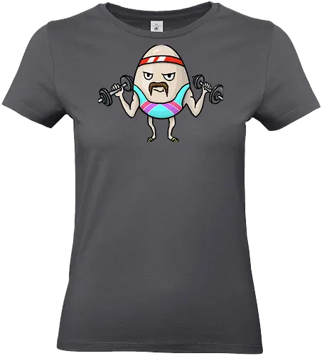 Eggsercise - lustig, ei, Sport, Bodybuilding, Fittnes, Hanteln, retro - Standard T-Shirt (Frauen)