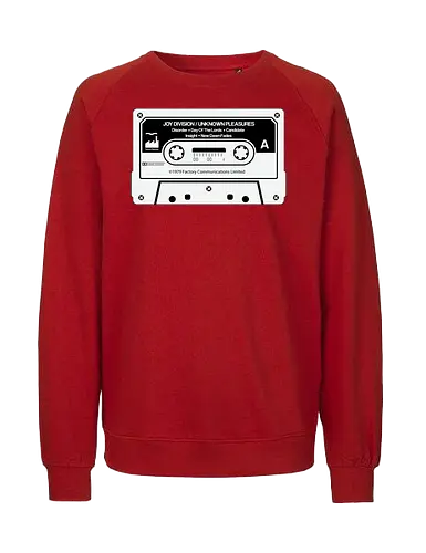 Music White K-7 Tape  Vintage Art  - music, funny pop, funny quote, funnytee, geek, humor, ian curtis, joke, Music, meme, nerd, parody, post punk, unknown pleasures, vintage - Fairtrade Sweatshirt