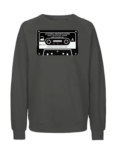 Music K-7 Tape Vintage Art - music, funny, pop, funny quote, funny sayings, geek, humor, ian curtis, joke, Music, meme, new order, parody, post punk, unknown pleasures, vintage - Fairtrade Sweatshirt