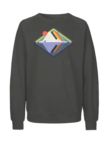 Wild Landscape - wild, nature, animals, deer, wild animals, vintage, colourful, abstract, geometric - Fairtrade Sweatshirt