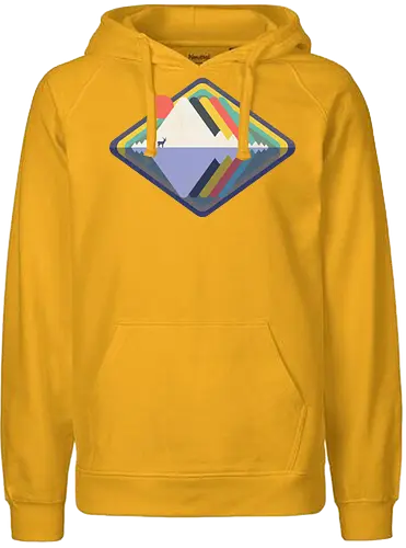 Wild Landscape - wild, nature, animals, deer, wild animals, vintage, colourful, abstract, geometric - Fairtrade Hoodie