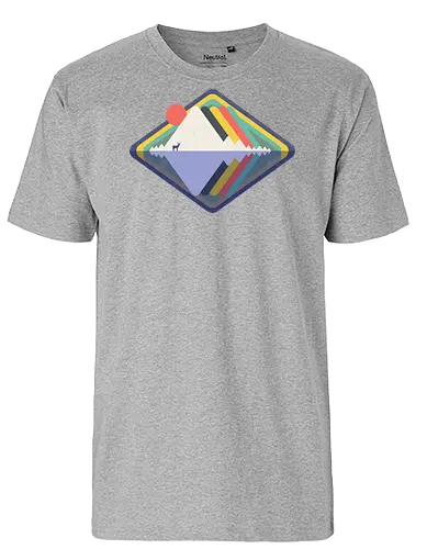 Wild Landscape - wild, nature, animals, deer, wild animals, vintage, colourful, abstract, geometric - Fairtrade T-Shirt