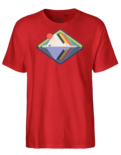 Wild Landscape - wild, nature, animals, deer, wild animals, vintage, colourful, abstract, geometric - Fairtrade T-Shirt