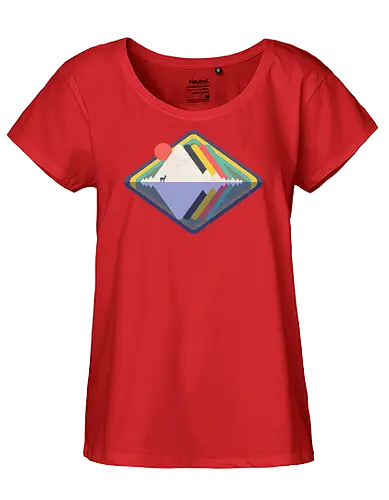 Wild Landscape - wild, nature, animals, deer, wild animals, vintage, colourful, abstract, geometric - Fairtrade Girl Shirt