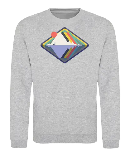 Wild Landscape - wild, nature, animals, deer, wild animals, vintage, colourful, abstract, geometric - Sweatshirt