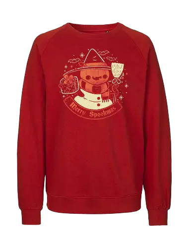 Creepy Snowman Merry Spookmas - spooky, snowman, pumpkin head, halloween, christmas - Fairtrade Sweatshirt