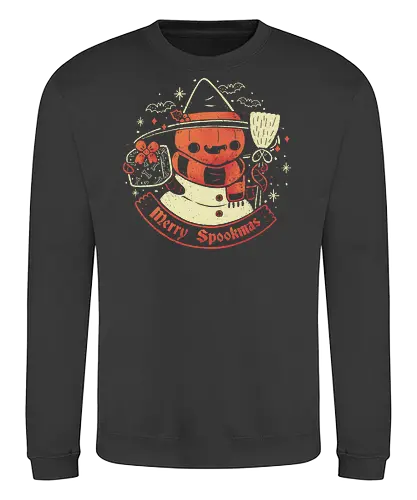 Creepy Snowman Merry Spookmas - spooky, snowman, pumpkin head, halloween, christmas - Sweatshirt