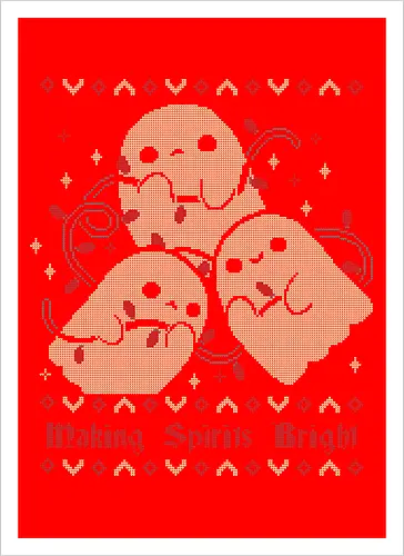 Cute Ghosts Making Spirits Bright UGLY CHRISTMAS