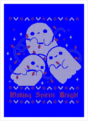 Cute Ghosts Making Spirits Bright UGLY CHRISTMAS