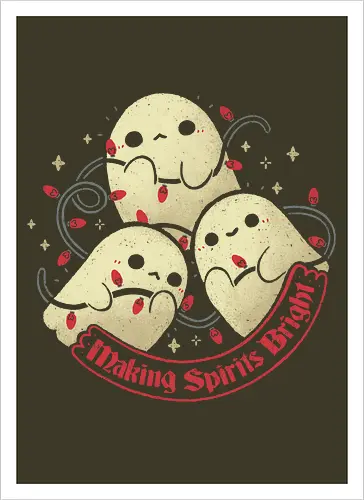 Cute Ghosts Making Spirits Bright