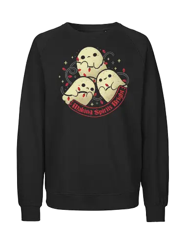 Cute Ghosts Making Spirits Bright - funny, christmas, ghost, cute - Fairtrade Sweatshirt