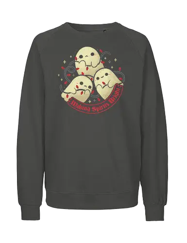 Cute Ghosts Making Spirits Bright - funny, christmas, ghost, cute - Fairtrade Sweatshirt