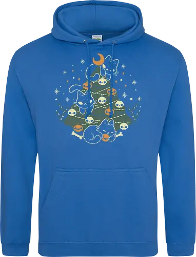 Halloween Christmas Tree with Black Cats